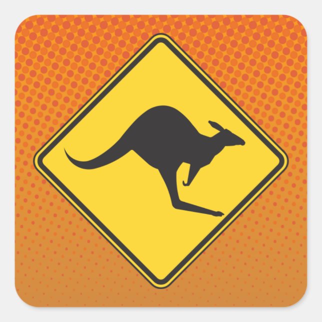 Kangaroo Crossing Sticker (Vorderseite)