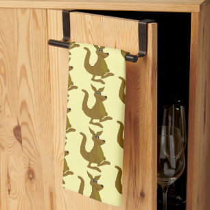 Kangaroo-Design mit beliebigem Hintergrundfarbe Geschirrtuch