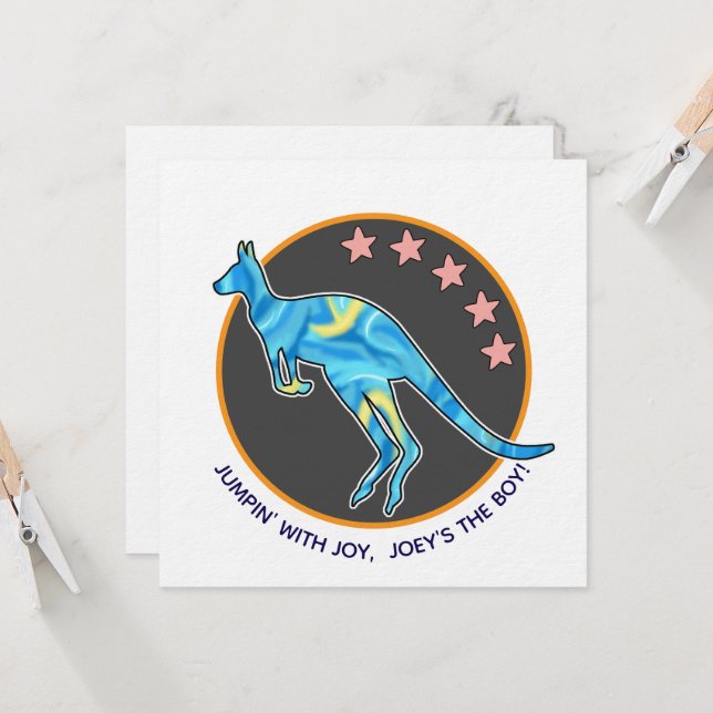 kangaroo einladung (Vorderseite/Rückseite Beispiel)