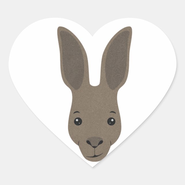Kangaroo Face Herz-Aufkleber (Vorderseite)