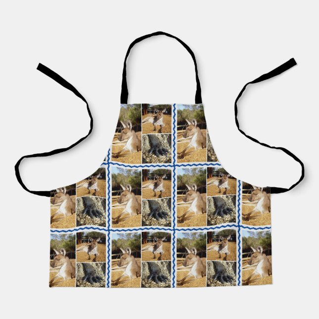 Kangaroo Foto Collage, Kinder Full Print Schürze (Vorderseite)