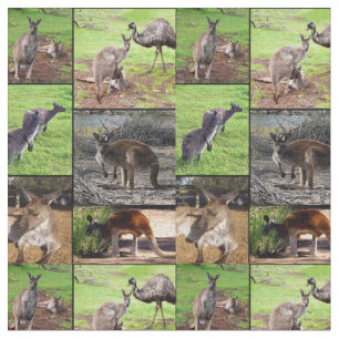 Kangaroo Foto Collage , Stoff