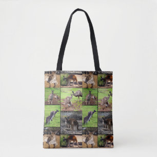 Kangaroo Foto Collage, Volldruckverpackung. Tasche
