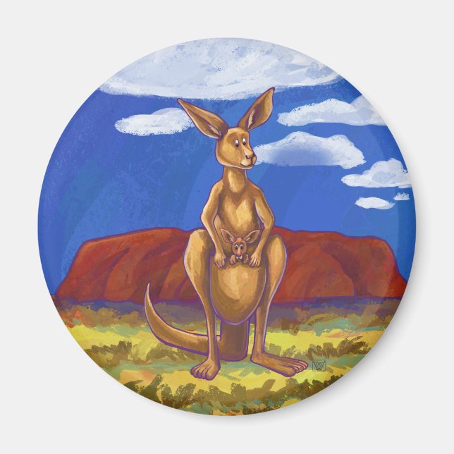 Kangaroo-Geschenke und Zubehör Magnet (Vorne)