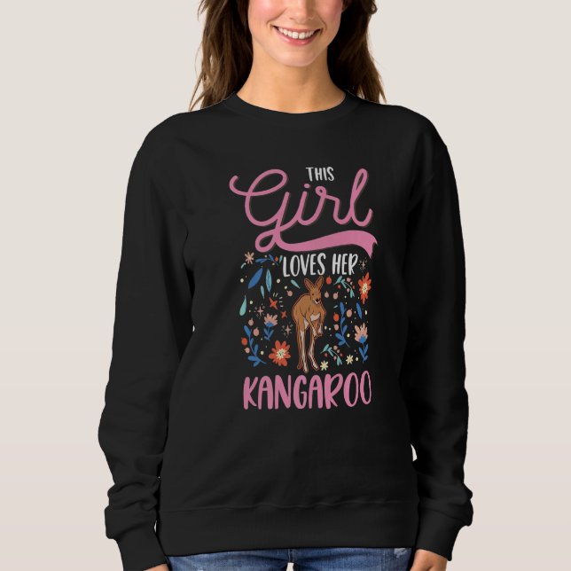 Kangaroo Girl Australia Australian Kangaroo Premiu Sweatshirt (Vorderseite)