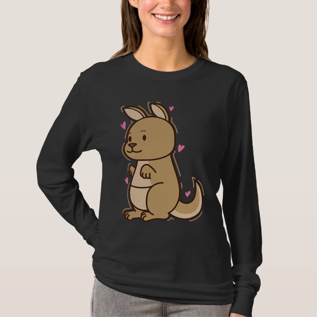 Kangaroo in Love Australia Outback T-Shirt (Vorderseite)