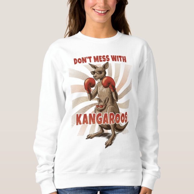 Kangaroo in Sunglasses - Aussie Attitude Graphic Sweatshirt (Vorderseite)