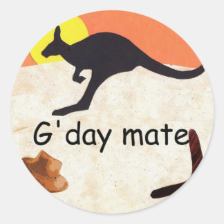 Kangaroo Jillo Runder Aufkleber