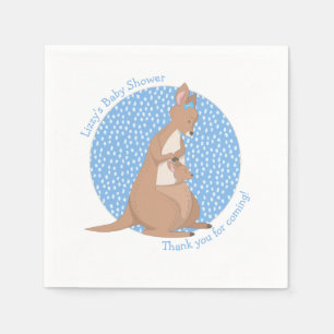 Kangaroo Joey Baby Boy Blue and Brown Showroom Serviette