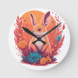 Kangaroo-Liebhaber - Känguru-Kunstwerke Runde Wanduhr