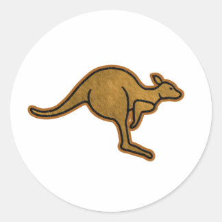 Kangaroo-Logo Runder Aufkleber