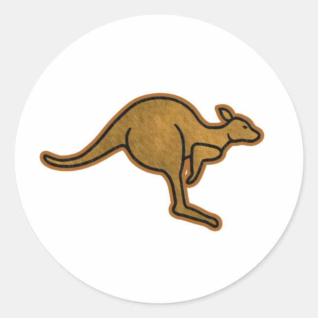Kangaroo-Logo Runder Aufkleber (Vorderseite)