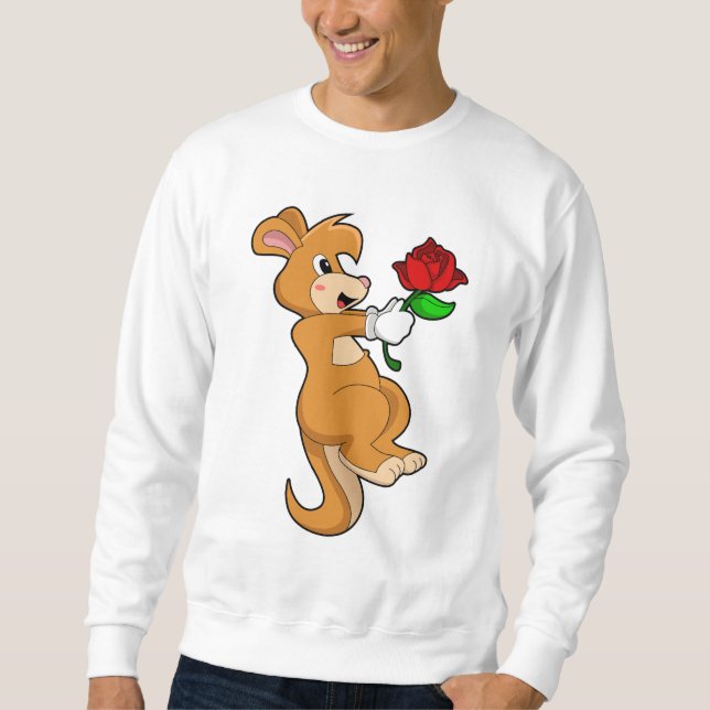 Kangaroo mit Blume Sweatshirt (Vorderseite)