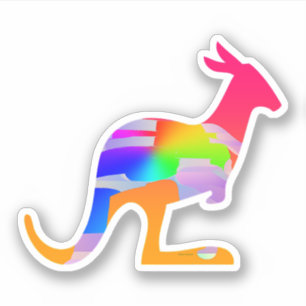 Kangaroo mit Farbaufkleber Aufkleber