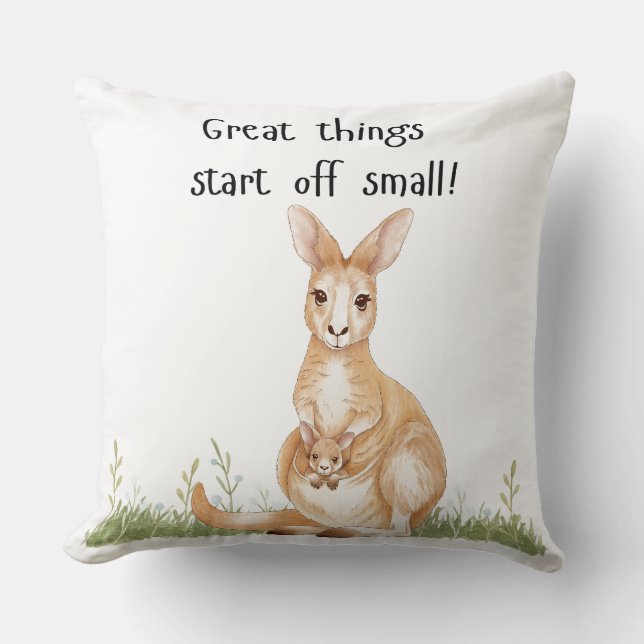 Kangaroo mit Freude Kissen (Vorderseite)