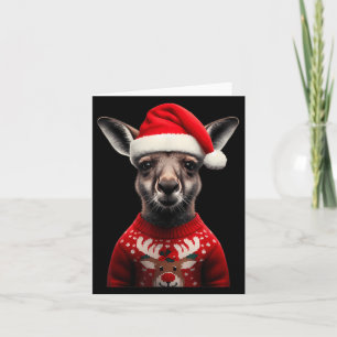 Kangaroo mit Weihnachtsmannmütze Weihnachten Austr Karte