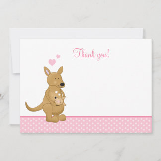 Kangaroo Mommy and Baby Flat Vielen Dank Mitteilungskarte