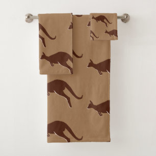 Kangaroo-Muster Badhandtuch Set
