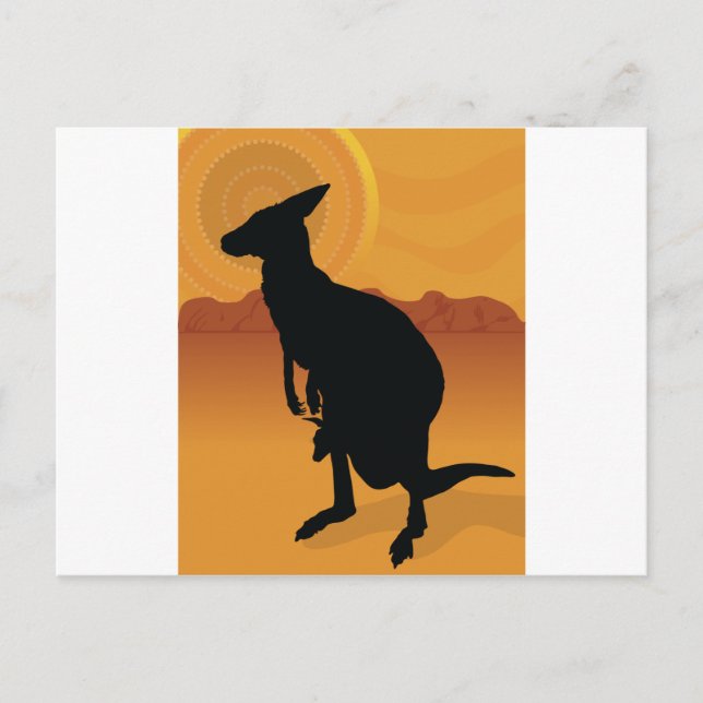Kangaroo Outback Postkarte (Vorderseite)