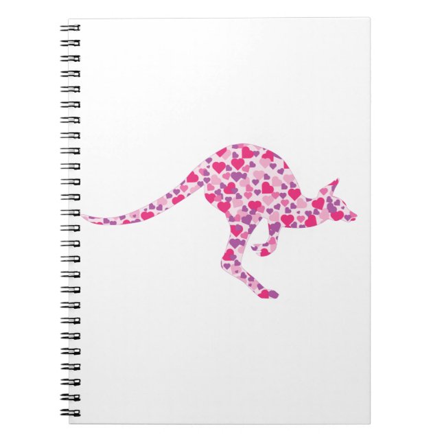 Kangaroo-Pink-Herz Notizblock (Vorderseite)