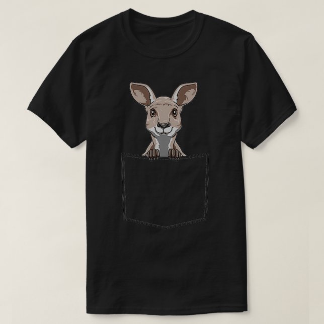 Kangaroo Pocket Kangaroo in Pocket Kangaroo Peekin T-Shirt (Design vorne)