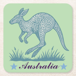 Kangaroo Rechteckiger Pappuntersetzer