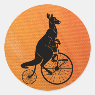 Kangaroo Reiten Runder Aufkleber