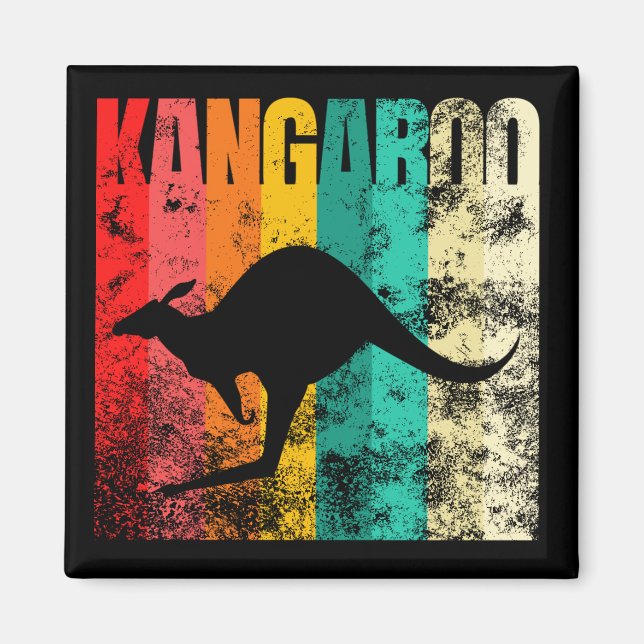Kangaroo Retro Magnet (Vorne)