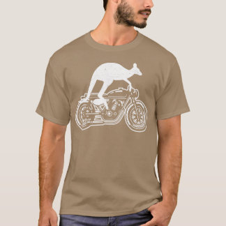 Kangaroo Riding Motorrad Australien Motorrad Bike T-Shirt