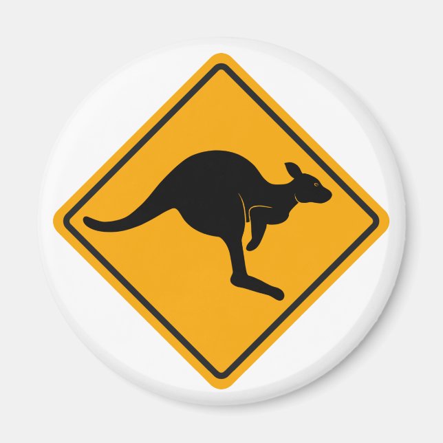 Kangaroo Road Sign Magnet (Vorne)