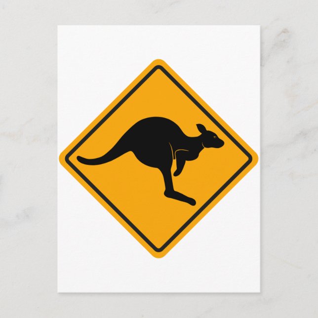 Kangaroo Road Sign Postkarte (Vorderseite)