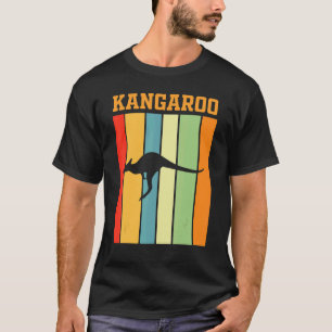 Kangaroo-Schatten-Silhouette in Retro-Farben T-Shirt