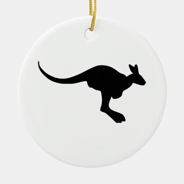 Kangaroo-Silhouette Keramik Ornament (Vorne)