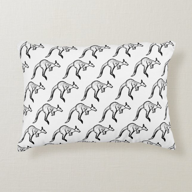 Kangaroo Sketch Dekokissen (Vorderseite)