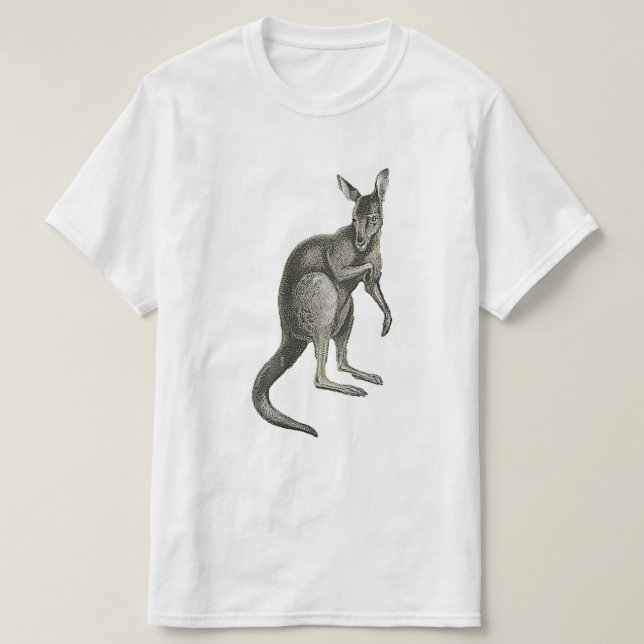 Kangaroo Sketch Design Graphic Tee Shirt (Design vorne)