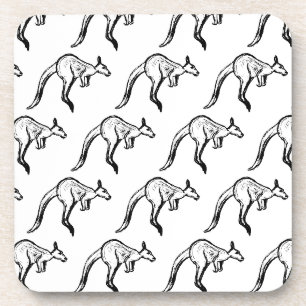 Kangaroo Sketch Getränkeuntersetzer