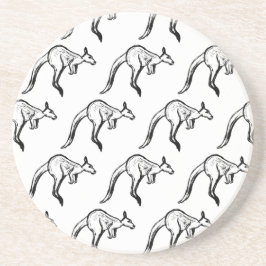 Kangaroo Sketch Getränkeuntersetzer
