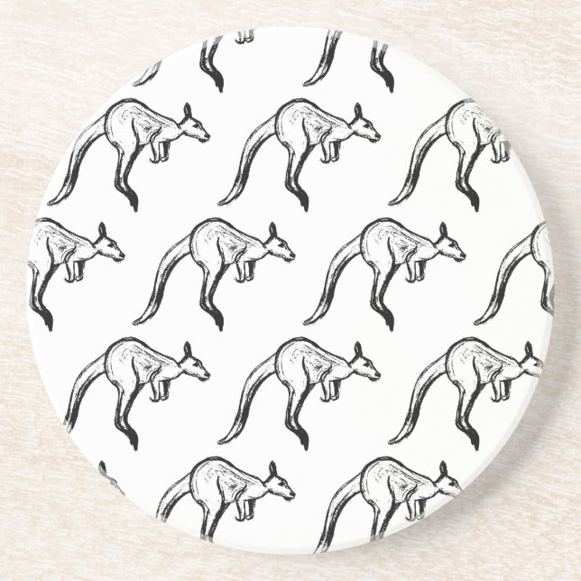 Kangaroo Sketch Getränkeuntersetzer (Vorne)