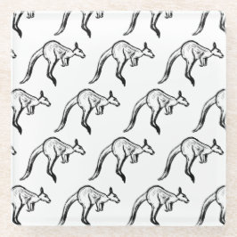 Kangaroo Sketch Glasuntersetzer