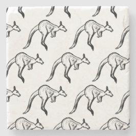 Kangaroo Sketch Steinuntersetzer