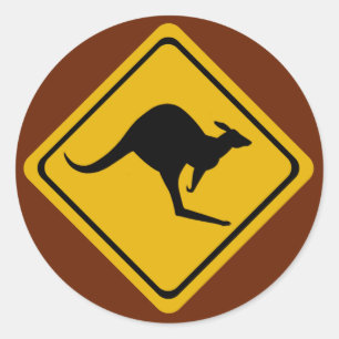 Kangaroo-Straße Runder Aufkleber