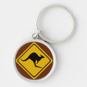 Kangaroo-Straßenschild Schlüsselanhänger