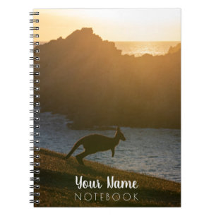 Kangaroo Sunset Sun Beach Naturlandschaft Maßgesch Notizblock