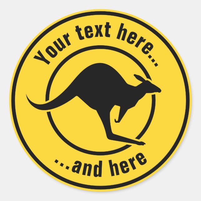 Kangaroo-Symbol Runder Aufkleber (Vorderseite)