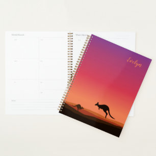 Kangaroo Themed Personalisiert Planner Notebook Planer