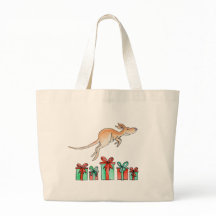 Kangaroo Tier über Geschenktüte