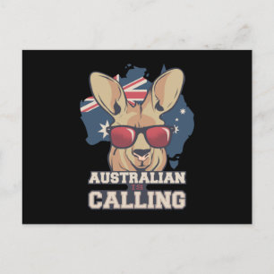 Kangaroo trägt eine Sonnenbrille und Australier ru Postkarte