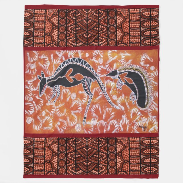 Kangaroo und Echidna Fleece Blanket (Vorderseite)