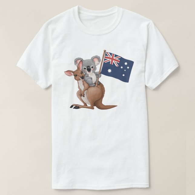 Kangaroo und Koala White T-Shirt (Design vorne)