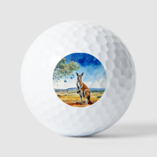 Kangaroo unter dem Hummer mit Weihnachtsbaumbaumho Golfball